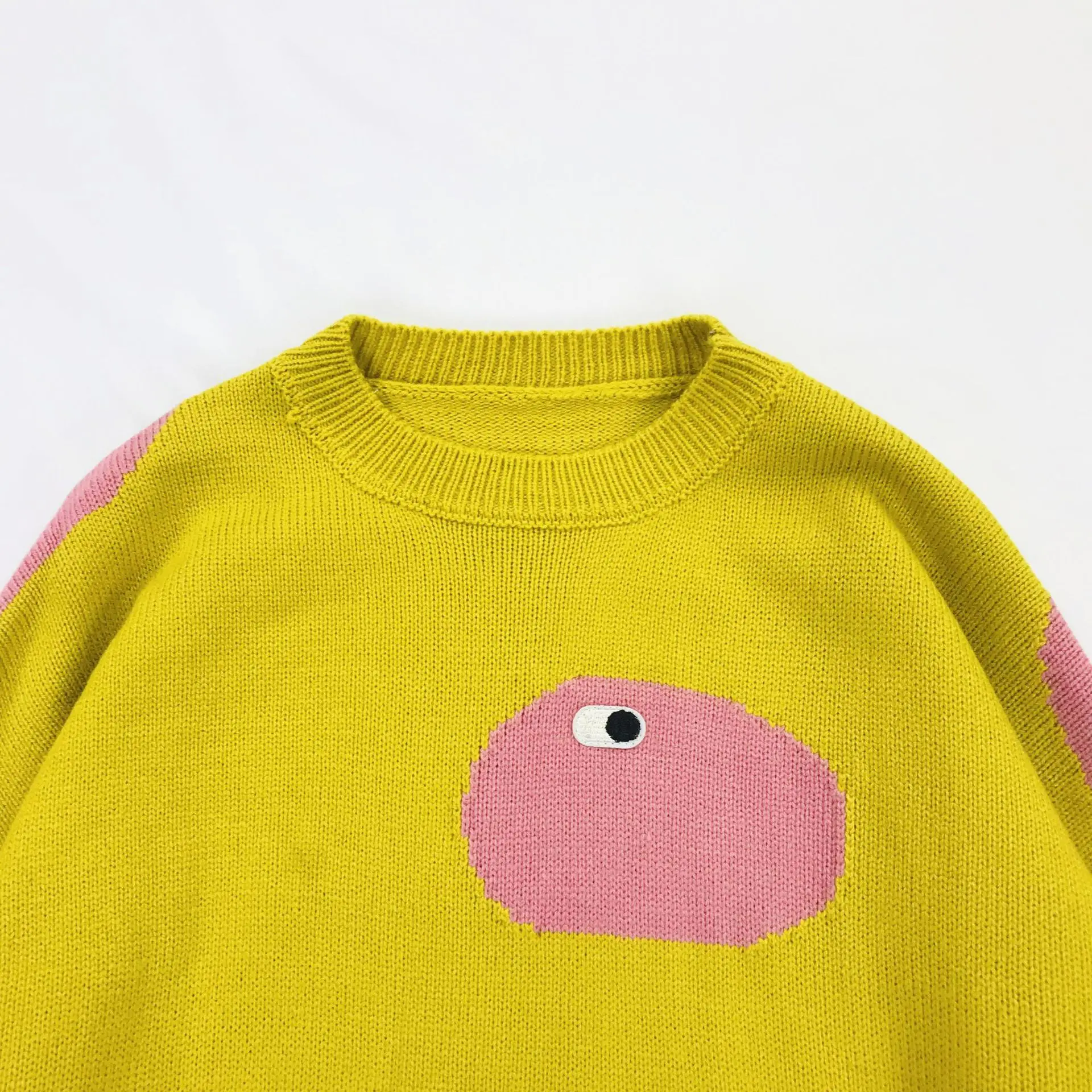 Свитер с вышивкой в виде Больших Глаз стиле Харадзюку свободные пуловеры