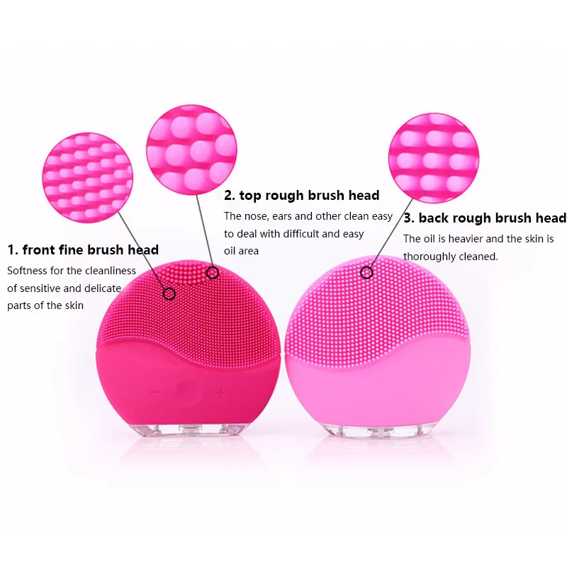 Электрическая силиконовая щетка для чистки лица звуковой вибрационный массаж