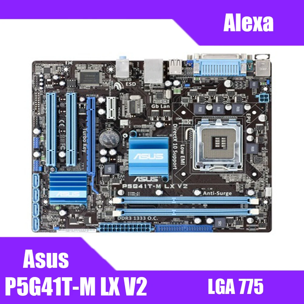 Asus P5G41T M LX V2 настольная материнская плата G41 Socket LGA 775 Q8200 Q8300 DDR3 8G u ATX UEFI биос