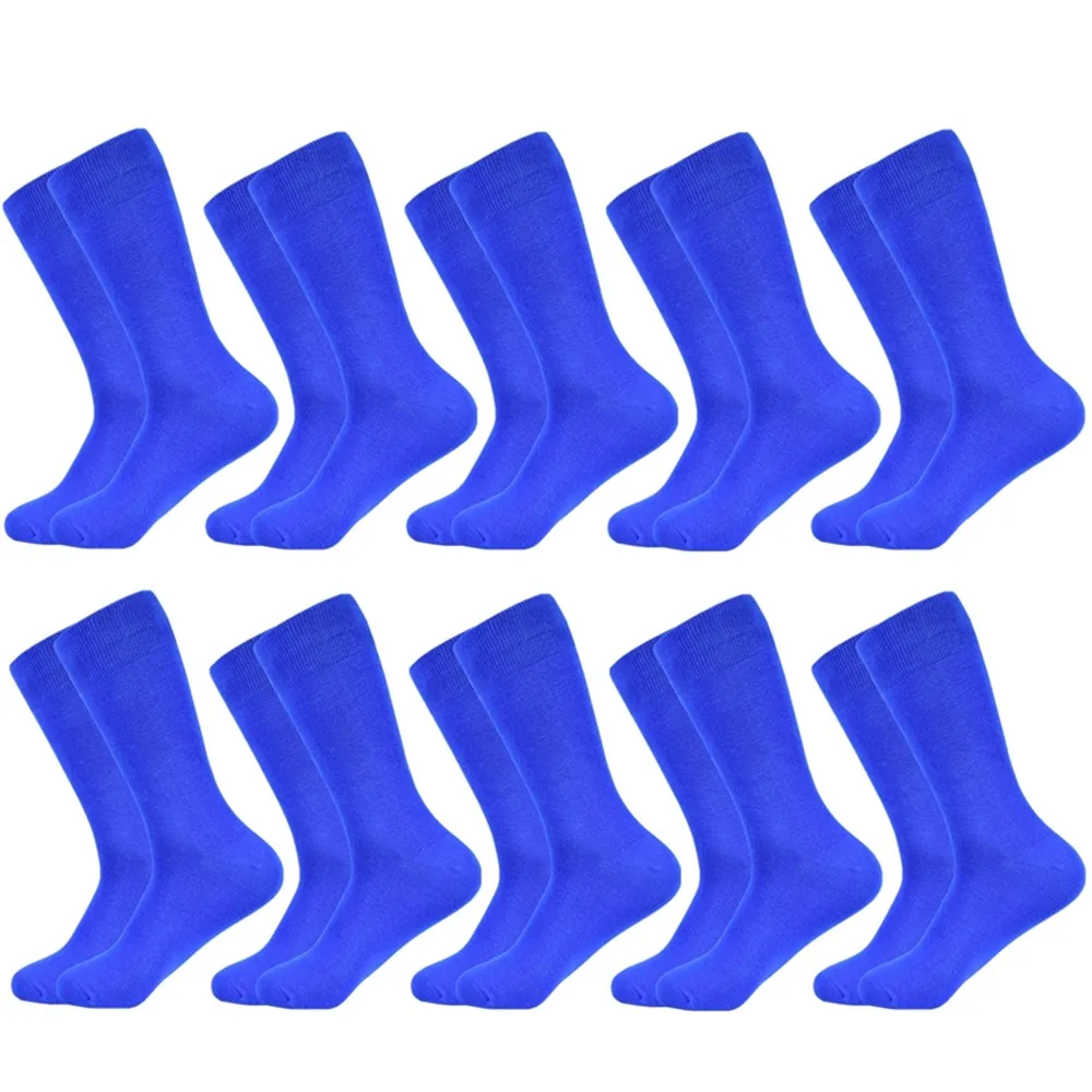 10 pairs socks-A23 Мужские носки, новинка, одноцветные хлопковые носки, черные, синие, красные, фиолетовые, желтые, зеленые носки, цветные, Полноразмерные, Классические мужские носки - Цвет: 10 pairs socks-A23