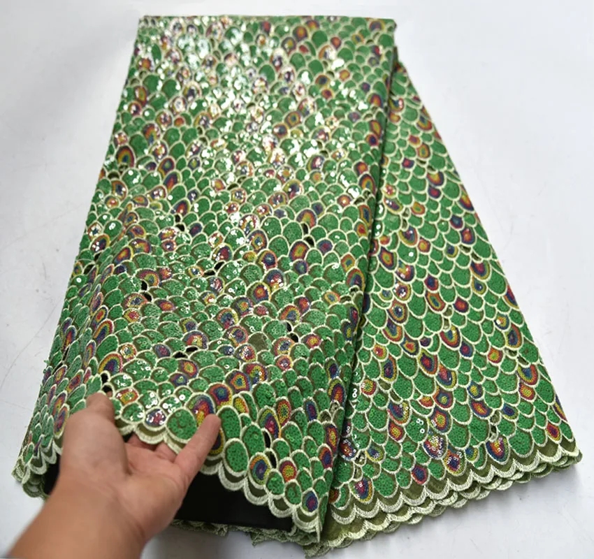 Новейшая кружевная ткань из органзы вышивка с блестками Высококачественная