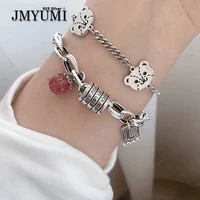 jmyumi 925 sterling silver bracelets for women 2021 new trendy vintage sweet design pink abacus party jewelry gifts wholesale