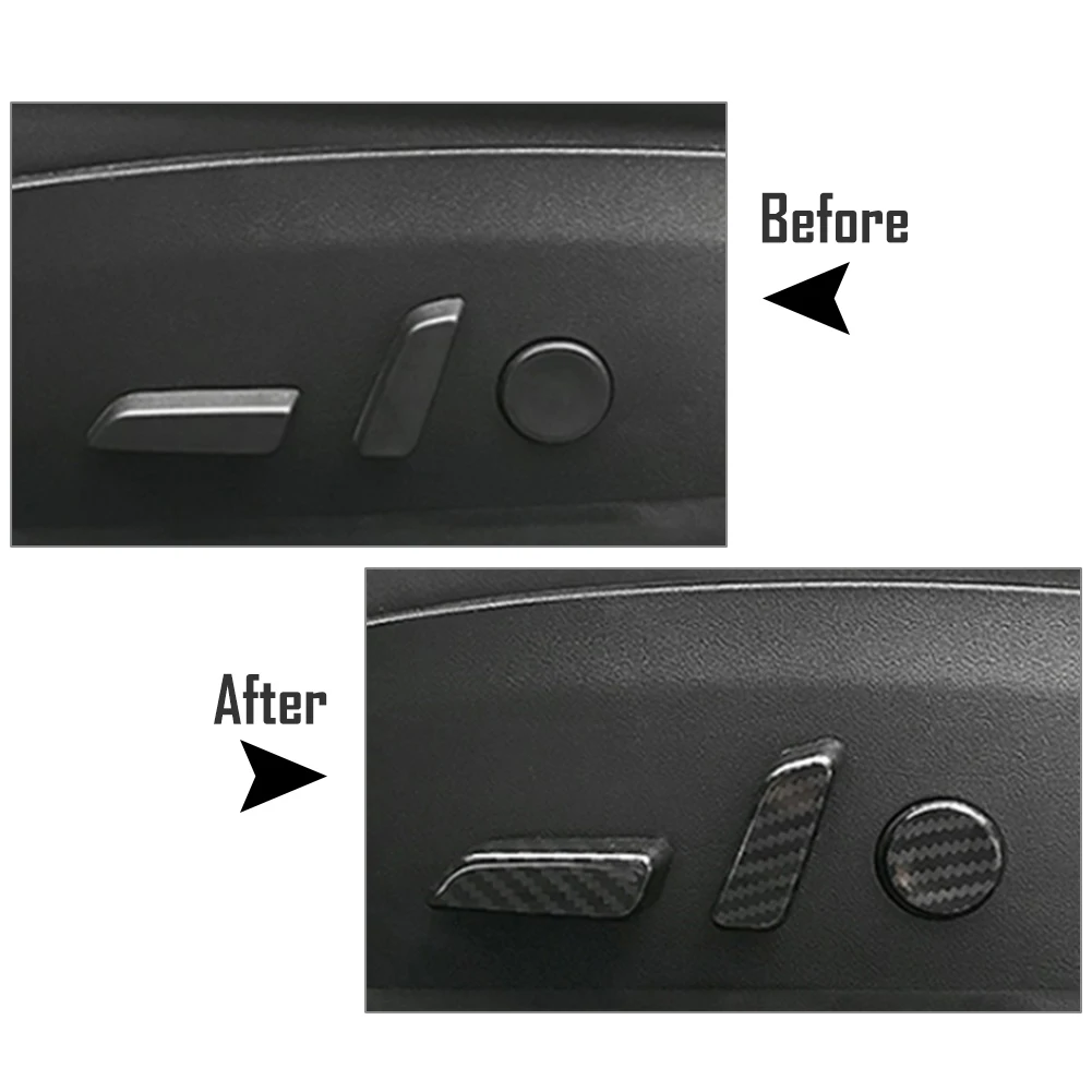 

For Tesla Model 3 2017 2018 2019 Car Innerior Seat Handle Cover Trim Carbon Fiber 6pcs Inner Seat Handle Decoration ABS Covers
