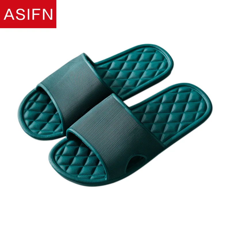 

ASIFN Home Bathroom Men Slippers Simple Summer Slides Non-slip Couple Flip Flops Bedroom Male Indoor Men Pantoufle Homme