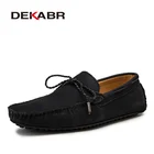 Мужские стильные мягкие мокасины DEKABR, черные модные кожаные туфли на плоской подошве для вождения, большие размеры, весна-осень 2022