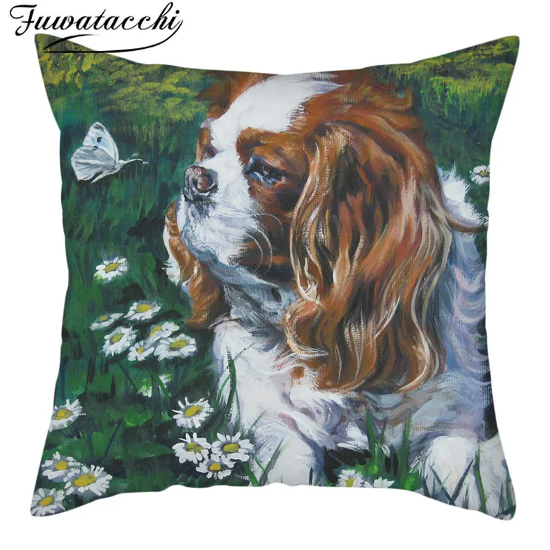 Fuwatacchi и рисунком в виде милых собачек наволочка подушки цветок с принтом