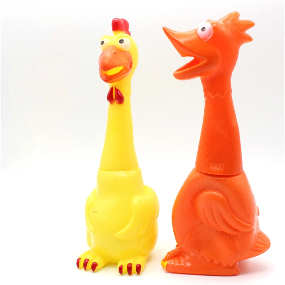 

Screaming Chicken Pets Toy Shrilling Decompression Tool Squeeze Sound Toy Dog Chew Training Squeaker Toys Squeak Vent Chicken