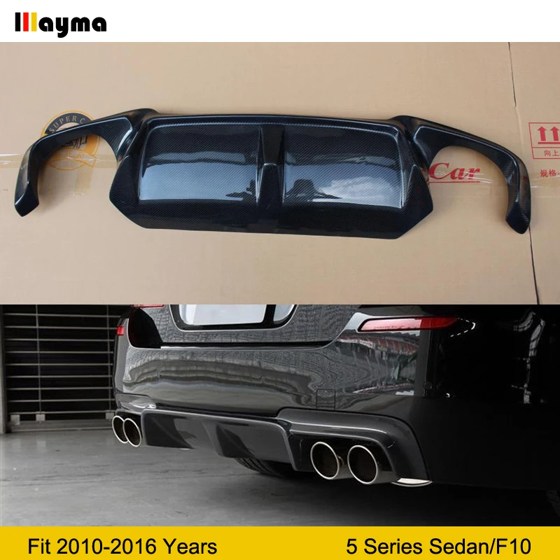 3D Стиль углеродного волокна задний бампер для губ Диффузор BMW 5 серии M5 2010 2016 год F10