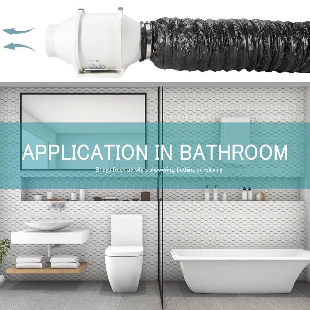 2 5 m глушитель для вентиляции низкая Шум гибкий вентиляционный шланг с изоляцией