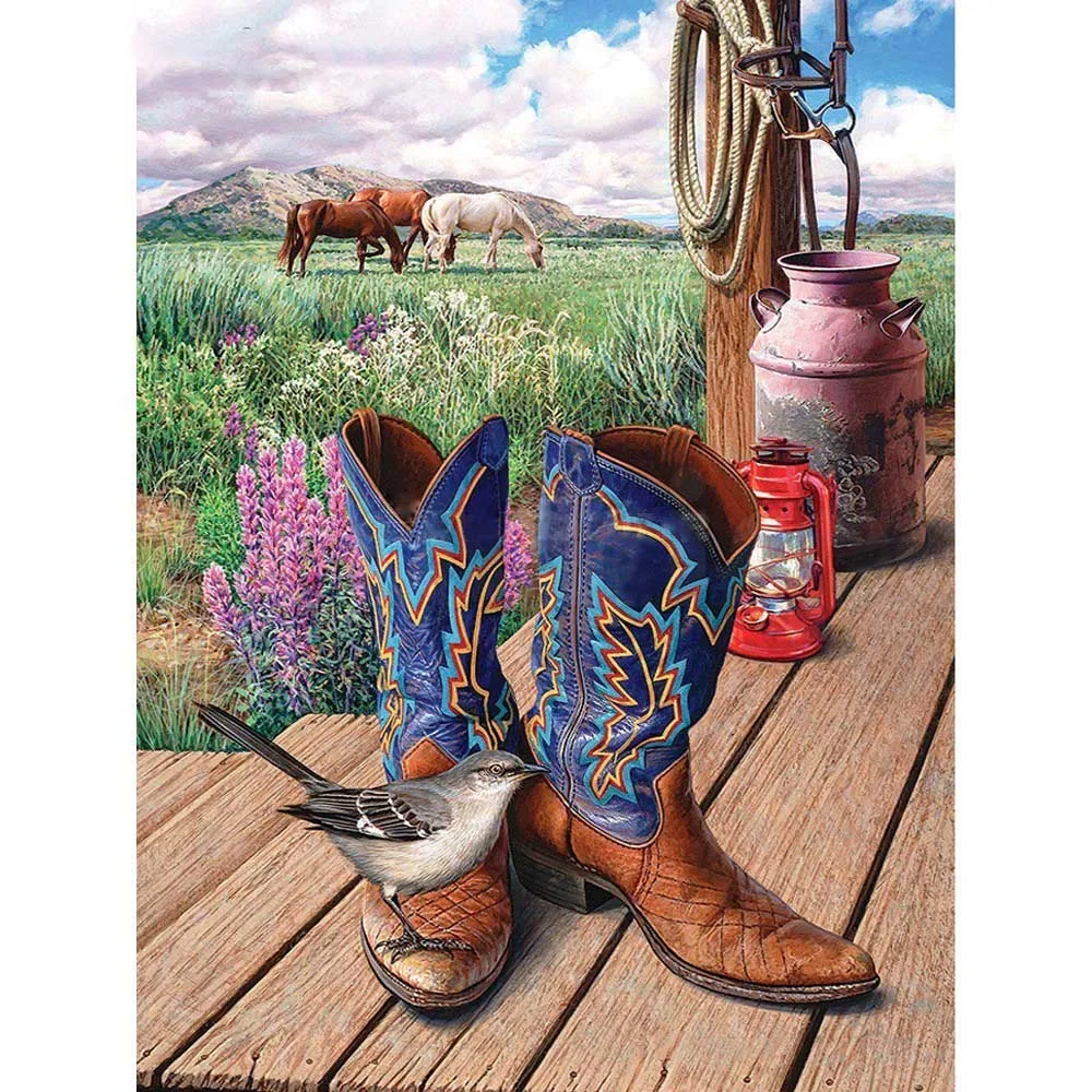 Полный квадратный алмаз 5D DIY Алмазная картина пара обуви вышивка крестиком