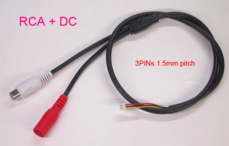 3PIN кабель (1 5 мм шаг) RCA + DC разъем для камера видеонаблюдения PCB плата модуль