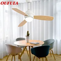 OULALA Modern Ceiling Fan Lights Lamps White With Remote Control Fan Blade For Dining room Bedroom Restaurant