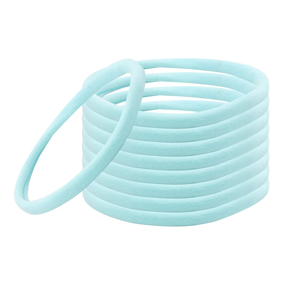 light blue IBOWS 10 шт. спандекс нейлоновая повязка однотонный комплект с эластичной резинкой и повязка на голову для маленьких девочек Малыш DIY узкие лентой Головные уборы аксессуары для волос - Цвет: light blue