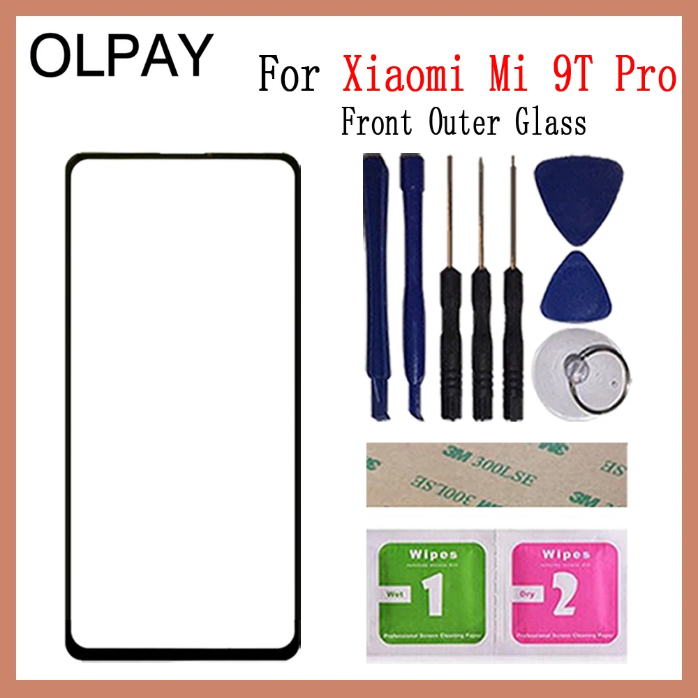 Новинка для Xiao mi 9 mi 9 SE mi 9 Lite mi 9T mi 9T Pro Панель переднее внешнее стекло Сенсорная панель экрана для замены деталей без ЖК-дигитайзера - Цвет: Mi 9T Pro With Tools