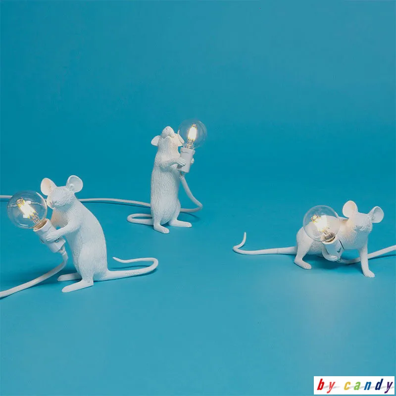 Скандинавская креативная полимерная настольная лампа в виде мини мышки