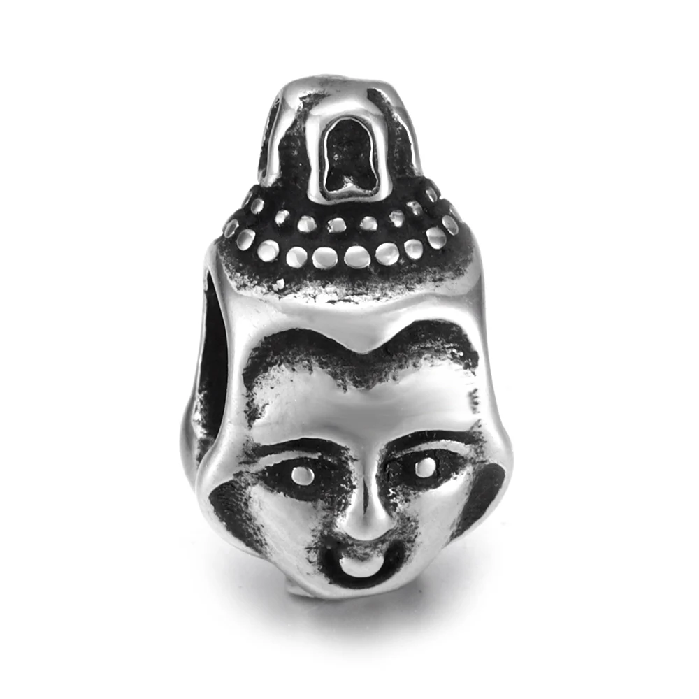 

Stainless Steel Buddha Bead Polished 5mm Large Hole Metal Beads Buddhist Charms for DIY Jewelry Making Accessories