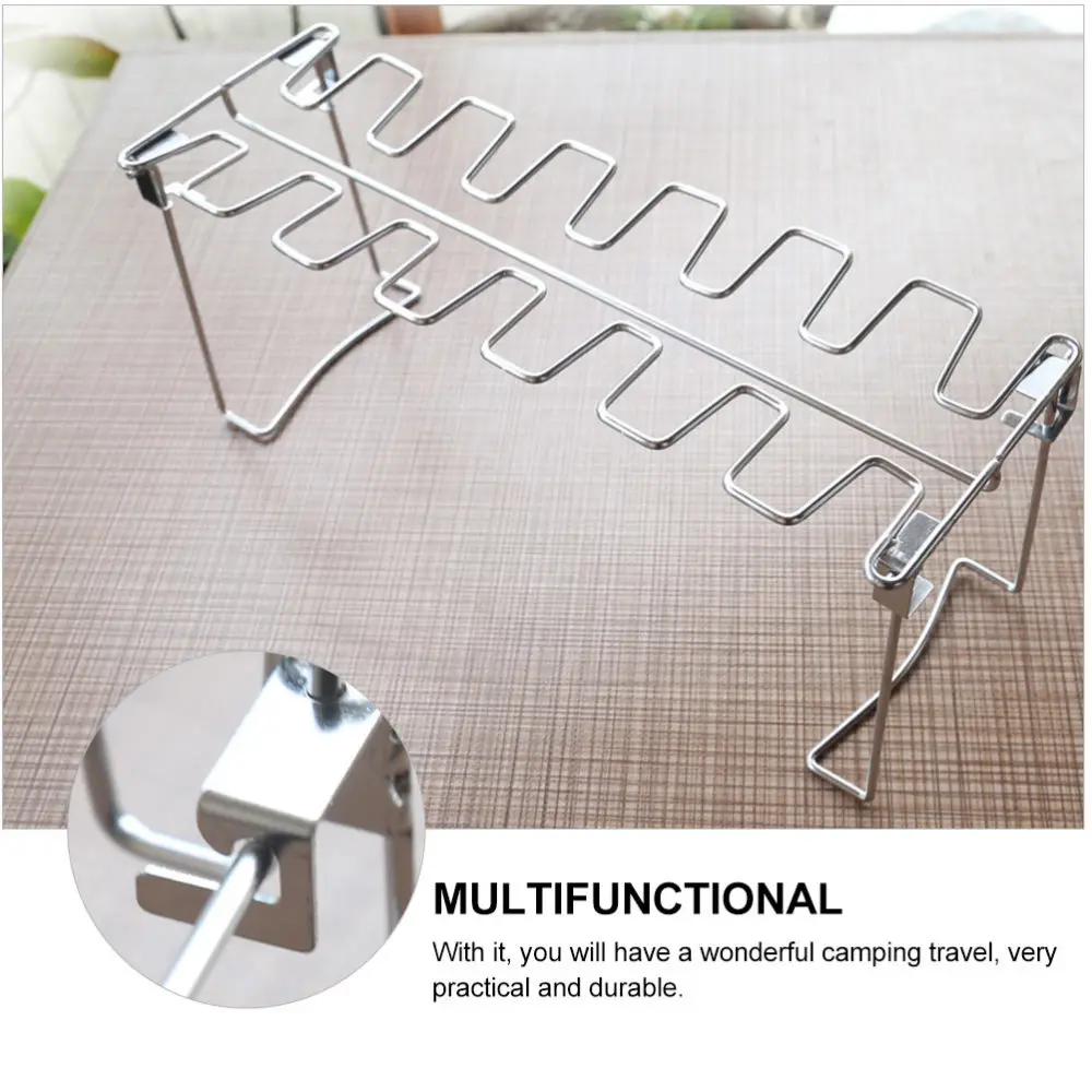 

2pcs BBQ Picnic Chicken Leg Wing Roasting Rack Stainless Steel Roaster Stands