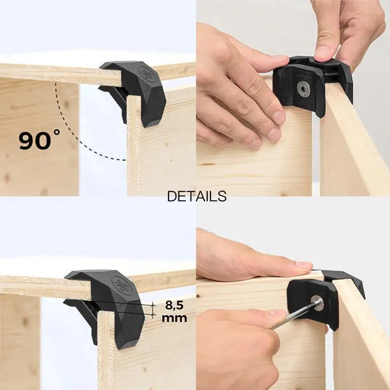 

8 Pcs DIY Woodworking 90° Connector Pack Slot Extrusion Profile Glass-fiber-reinforced Plastic Two Colors