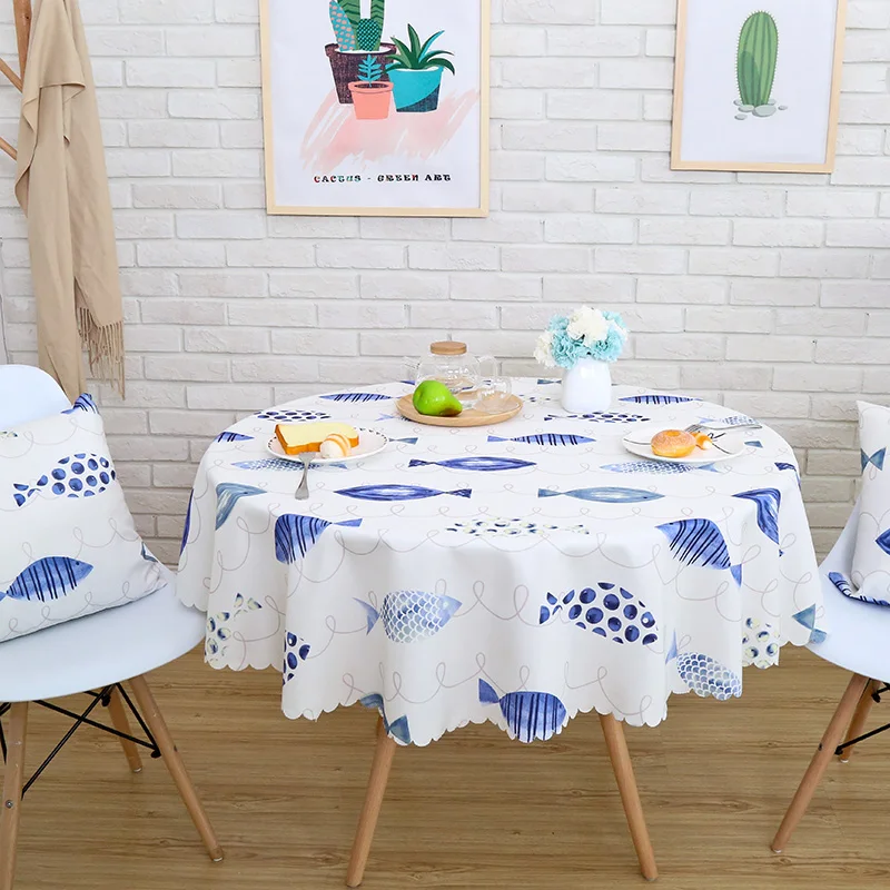 

Pastoral Fresh Rectangular Table Mat Fabric Waterproof Anti-scalding Round Table Cloth Tea Table Cover Cloth Home Decoration
