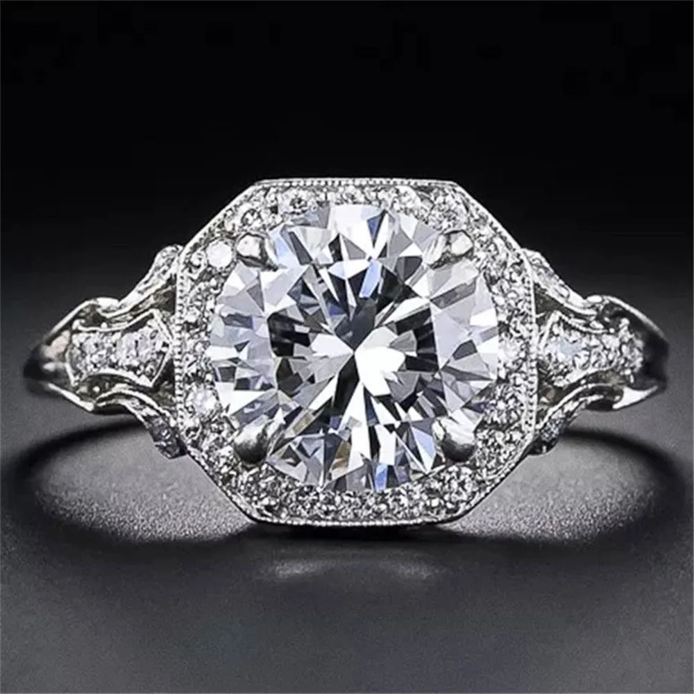 

Glamour Zirconia Ladies Ring Party Fashion Jewelry Classic Accessories Fashion Engagement Wedding Ring Lover Gift