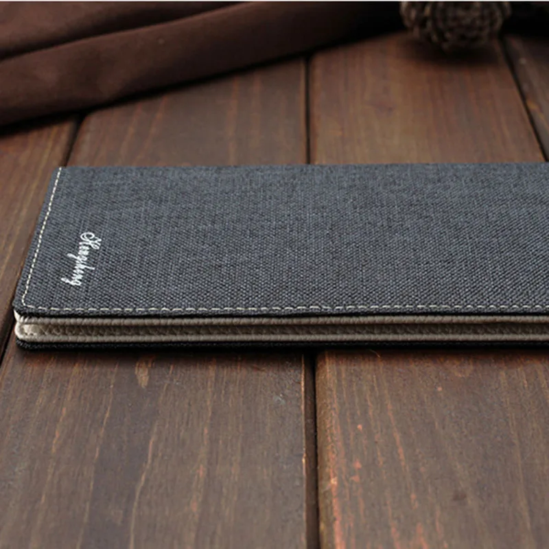 Brand Wallet Men Fashion Mens Bifold Wallets Slim Canvas Long Clutch Purse Male Coin Holder Purses Carteira Masculina | Багаж и сумки