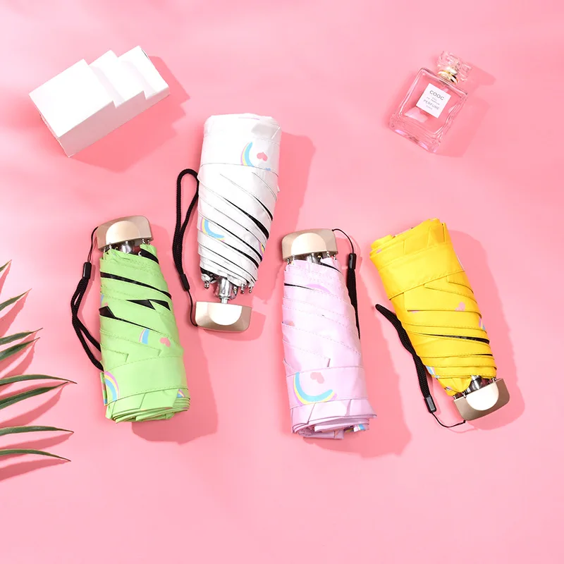 Зонт от солнца и дождя женский складной зонт двойного назначения легкий