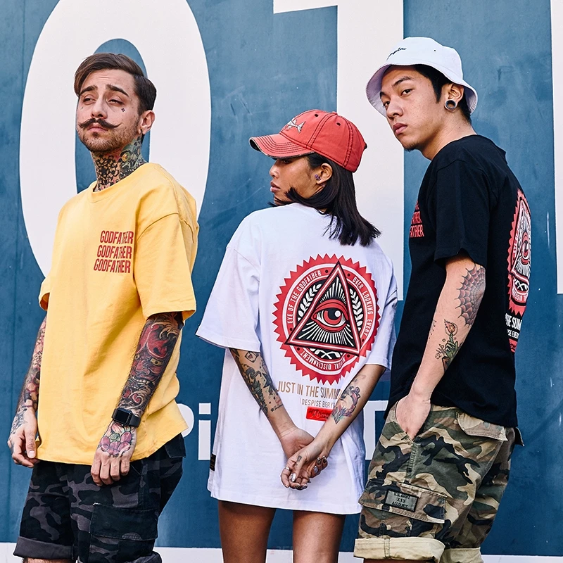 Футболка REM мужская с геометрическим треугольным глазом Повседневный хлопковый