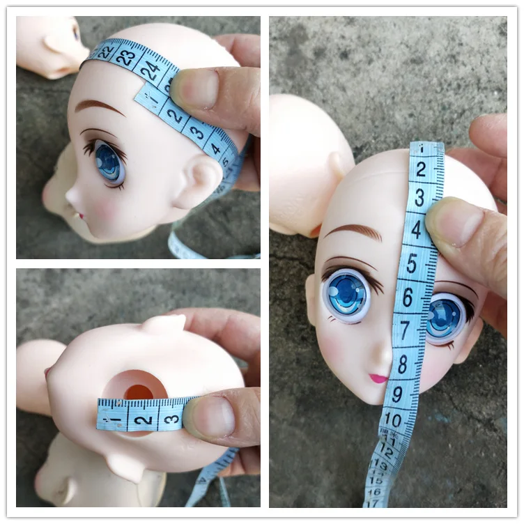 

Big Cute Eyes Doll Bald Head Anime Cartoons White Skin Doll Toy Head No Hair Princess Heads 1/3 1/4 1/6 DIY Planting Doll Head