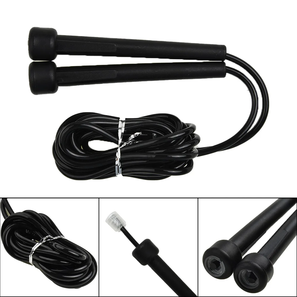 

Professional Gym Jump Rope Boxing Students Black Skipping Rope Kids Pvc With Mini Handle Exercise Fitness