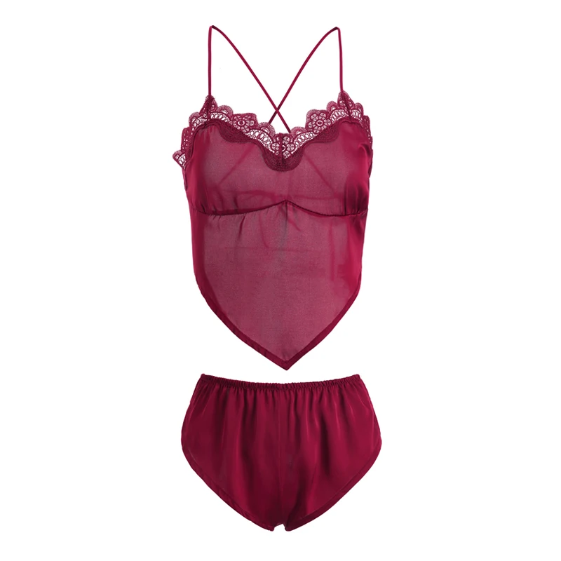 

Sexy Satin Pajama Set Two Piece Set Women Sleepwear Silk Pajamas Sexy Nightwear Women 2021 Summer Lace Homewear Women Lingerie