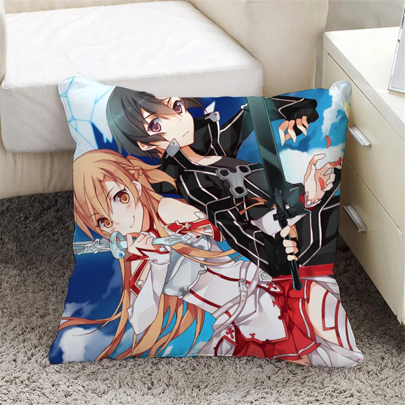 Япония Аниме Меч Арт Онлайн Мультфильм САО Кирито Юки Асуна Двусторонняя Подушка