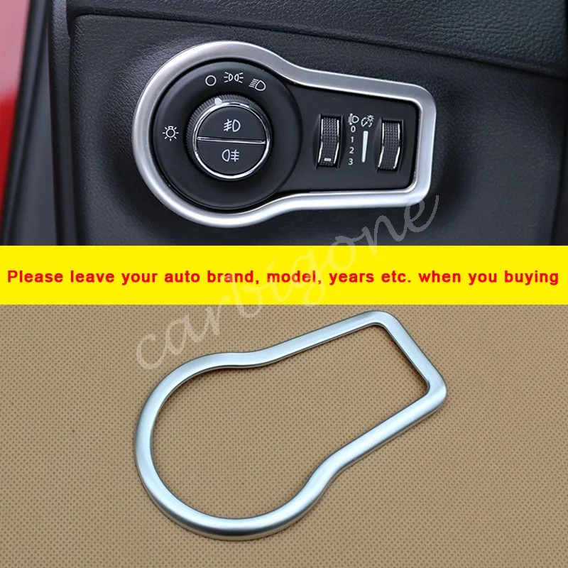

Matte Chrome Plastic Interior Headlight Switch Adjustment Around Cover Trims For Jeep Compass 2017-2021 Auto Vehicle Accessories