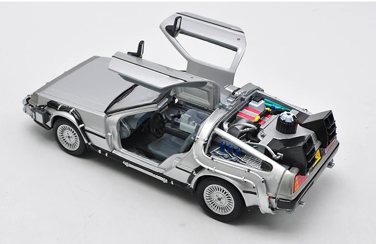 1:24 Масштаб литой авто рисования Office на возраст 1 2 3 машина времени DeLorean DMC 12 модель