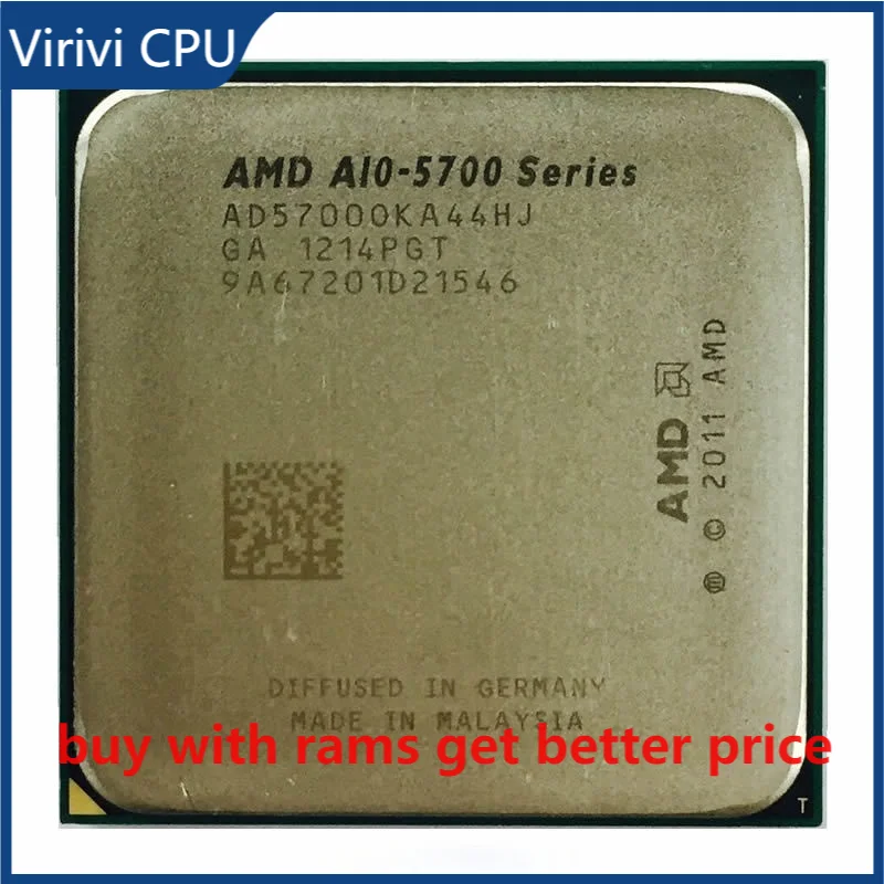 

AMD A10-Series A10-5700 A10 5700 A10 5700K 3.4 GHz Quad-Core CPU Processor AD5700OKA44HJ Socket FM2