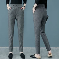 woolen pants womens autumn and winter 2021 new high waisted thin all match casual woolen pants pants radish harem pants