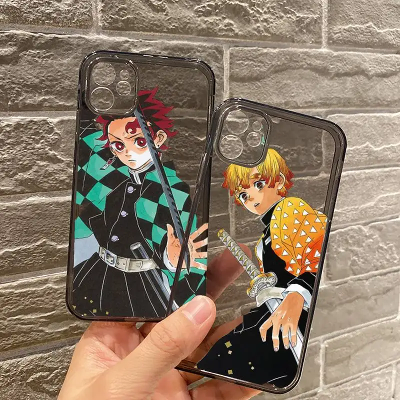 

Demon Slayer Blade Comic Postcard Phone Case Transparent for iPhone 7 8 11 12 se 2020 mini pro X XS XR MAX Plus