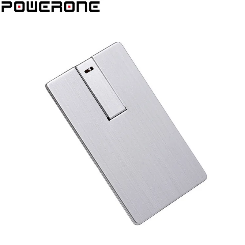 POWERONE USB флэш-накопитель 4 ГБ 8 16 32 64 металлическая карта Pendrive бизнес-подарок Usb
