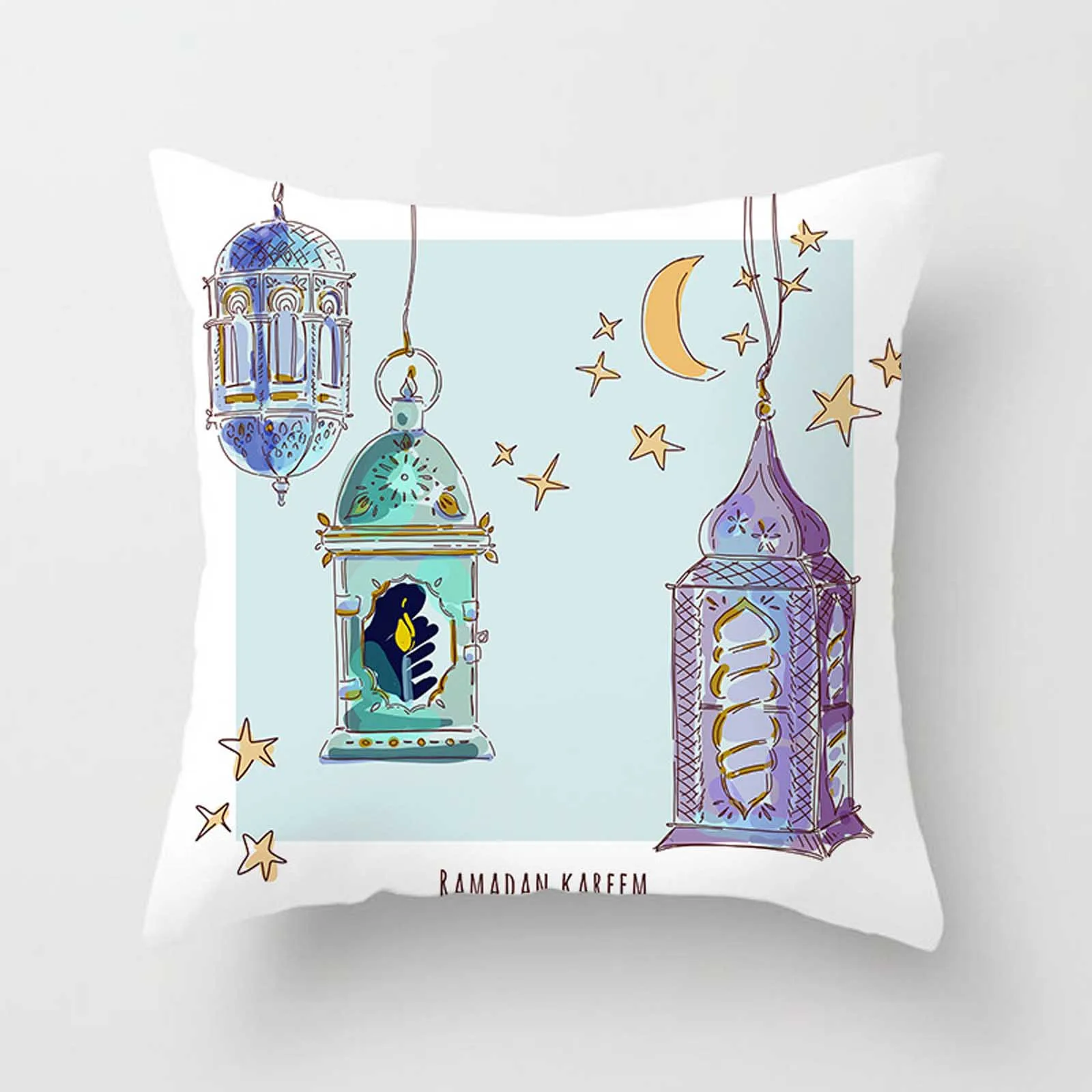 

Cotton Polyester Ramadan Hugging Pillowcase Cushion Cover Eid Mubarak Cushion decoracion hogar moderno