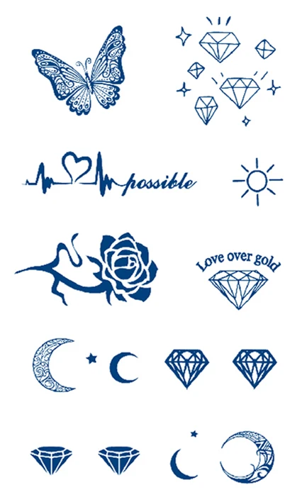 Сок татуировки Стикеры ЭКГ сердцебиения узор Водонепроницаемый временный