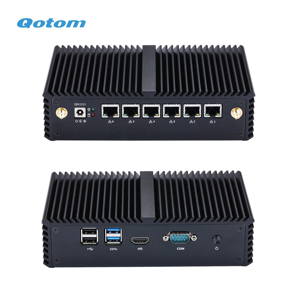 Qotom Mini PC Celeron процессор 3855U 3865U 6 LAN pfsense роутер брандмауэр Linux мини пк|Мини ПК| |