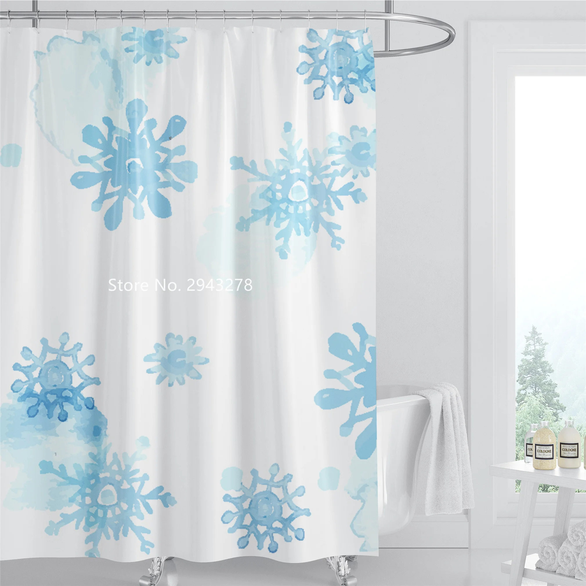 

Beautiful Flower Series Design Waterproof and Mildew Proof with Hook Washable Warm Shower Curtain Home Bathroom Decoration