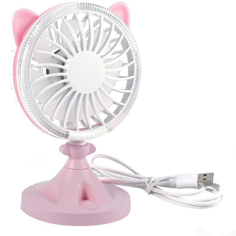 Цветной мини USB Перезаряжаемый вентилятор с воздушным охлаждением в форме кошки