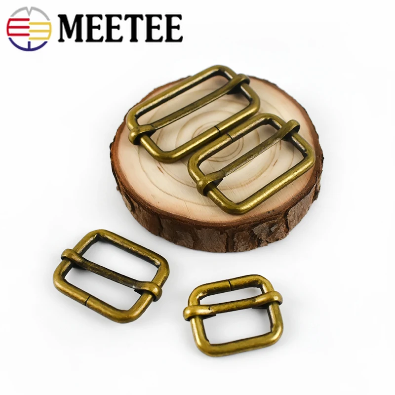 Meetee 5 шт. латунные ползунки тройные планки пряжка для ремня ID20/25/32/38 мм BF208 сумка