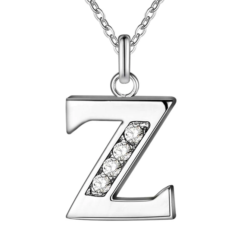 FSUNION New 2022 26 Letter A-Z Silver Plated Necklace Fashion Color Jewelry Pendant Metal For Women | Украшения и аксессуары