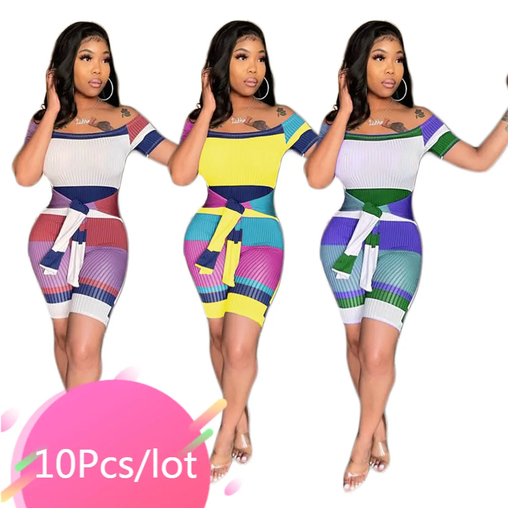 

Bulk Items Wholesale Lots Women Summer Jumpsuts Short Sleeve Strechy Bodycon Bandage Playsuits Casual Rompers One Piece Overalls