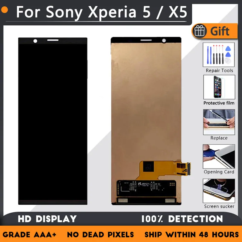 

6.1" Original LCD For SONY Xperia 5 X5 LCD Display Touch Screen Digitizer Assembly Replacement Parts J8210 J8270 J9210 LCD+Frame