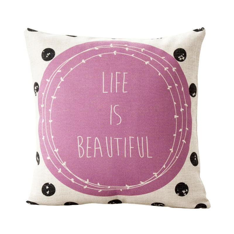 

American Red Yellow Green Pillow Cover Wave Circle Cushion Cover Home Decorative Linen Pillow Case Office Sofa Cushion Cover