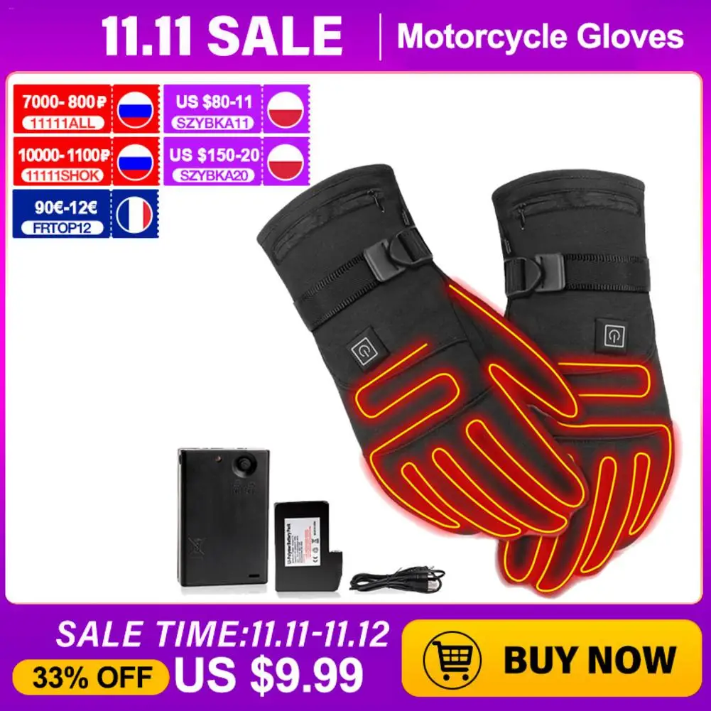 

USB Electric Heated Gloves 3.7V Rechargeable Battery Powered Heated Hand Warmer for Hunting Fishing Skiing Motorcycle Cycling