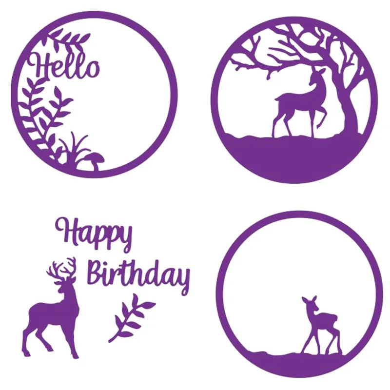 

JMCRAFT Happy Birthday Deer Creeting Card Metal Cutting Dies 3D DIY Scrapbook Handmade Paper Craft Metal Steel Template Dies