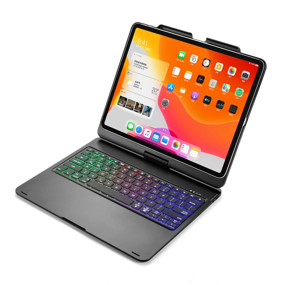 Тонкий смарт чехол с 7 цветной светодиодной подсветкой беспроводной Bluetooth